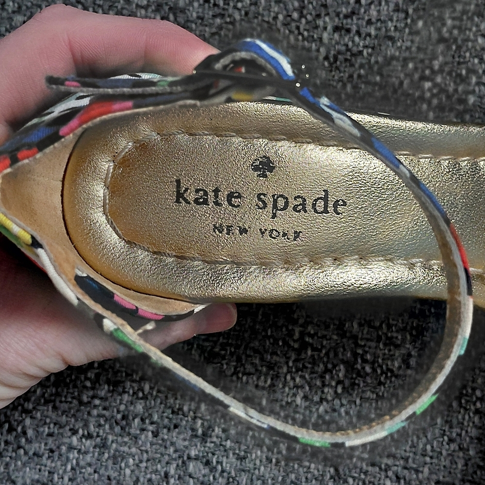 Kate Spade Floral Multicolor Dabney Wedge Heel Ankle Strap Sandals Size 7 - Picture 6 of 9